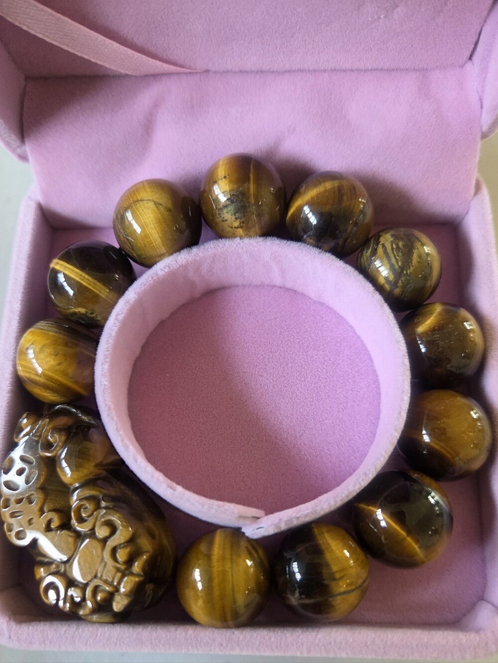 Phai's Carved Bead Tiger Eye Bracelet